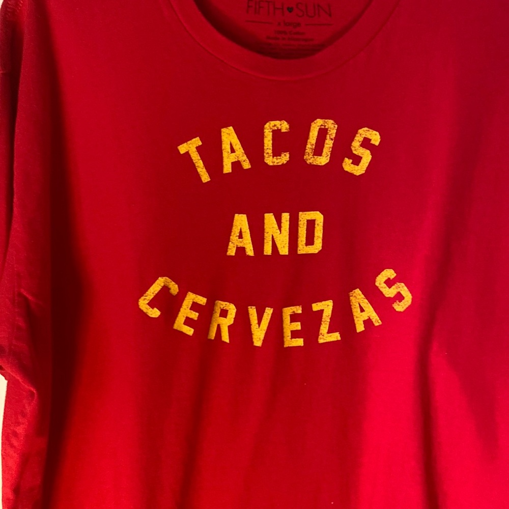 Tacos and Cervezas Red Tee